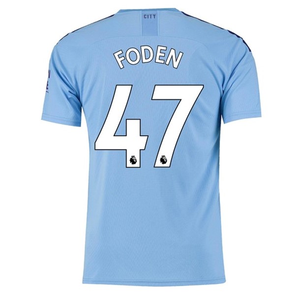 Maillot Football Manchester City NO.47 Foden Domicile 2019-20 Bleu